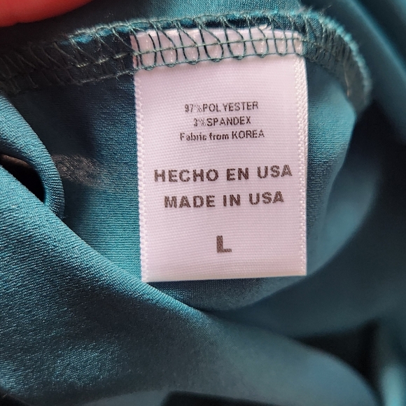 Renee C- Stretch Satin Dress with Ruched Asymmetrical Hem-Large - Picture 5 of 9